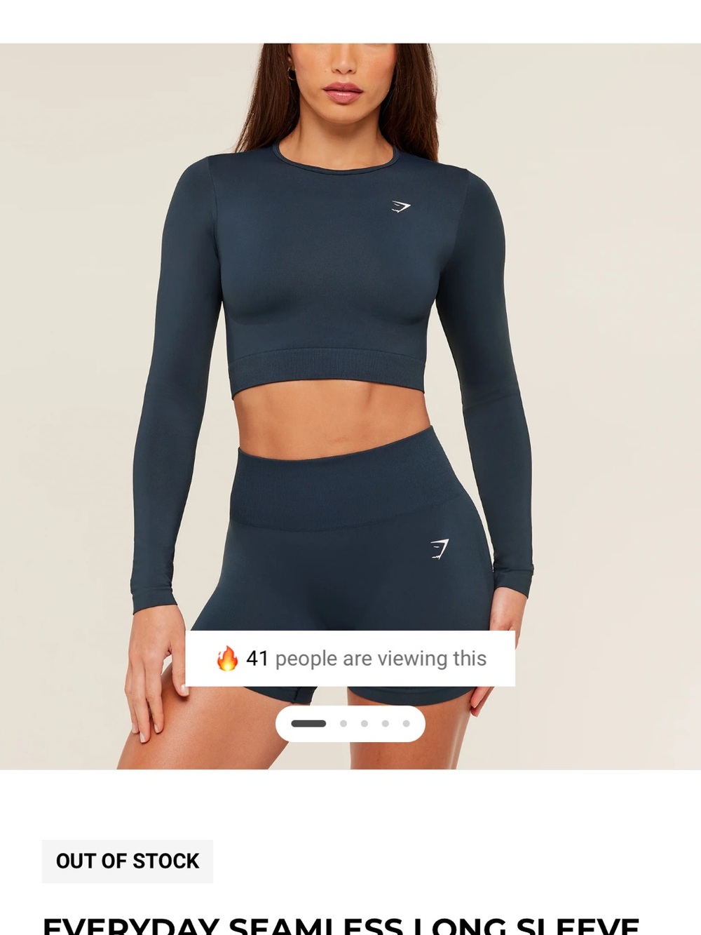 Gymshark Everyday Seamless Long Sleeve Crop Top - Deep Teal